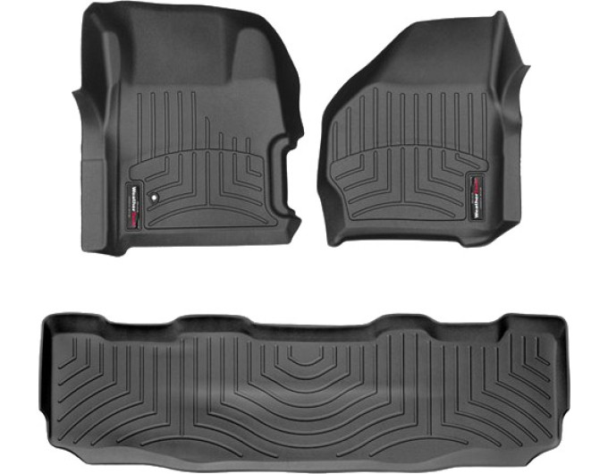 Коврики WeatherTech Black для Ford Super Duty (mkI)(double cab)(with 4x4 shifter)(no console on 2 row)(no PTO kit) 1999-2007 automatic, цена: 11 488 грн.