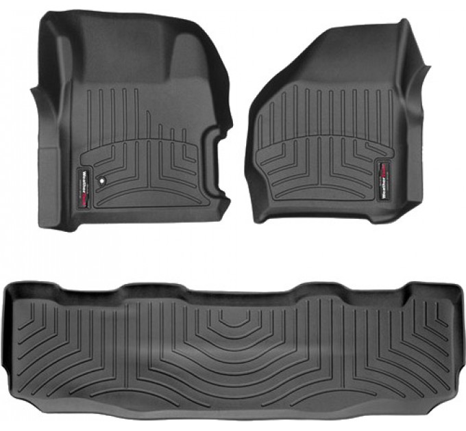 Коврики Weathertech Black для Ford Super Duty (double cab)(mkI)(with 4x4 shifter)(no console on 2 row)(no PTO kit) 1999-2007 automatic, ціна: 10 641 грн.