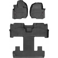 Коврики WeatherTech Black для Ford Expedition (mkIV); Lincoln Navigator (mkIV)(2 row bucket seats without console)(1-2-3 row) 2018-2020