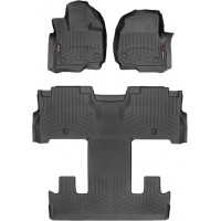 Коврики WeatherTech Black для Ford Expedition Max; Lincoln Navigator L (mkIV)(1-2-3 row)(2 row bucket seats) 2018-2020