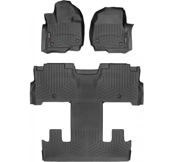 Коврики Weathertech Black для Ford Expedition Max; Lincoln Navigator L (mkIV)(1-2-3 row)(2 row bucket seats) 2018→, ціна: 12 487 грн.