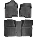 Коврики Weathertech Black для Chevrolet Silverado (double cab)(mkII)(with 4x4 shifter)(1 row bucket)(no storage boxes under 2 row) 2007-2014, ціна: 13 472 грн.