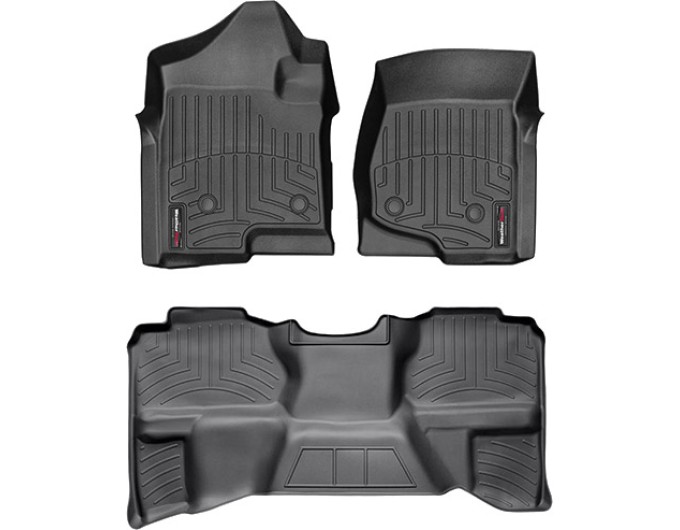 Коврики WeatherTech Black для Chevrolet Silverado (mkII)(extended cab)(with 4x4 shifter)(1 row bench)(no storage boxes under 2 row) 2007-2014, цена: 13 472 грн.