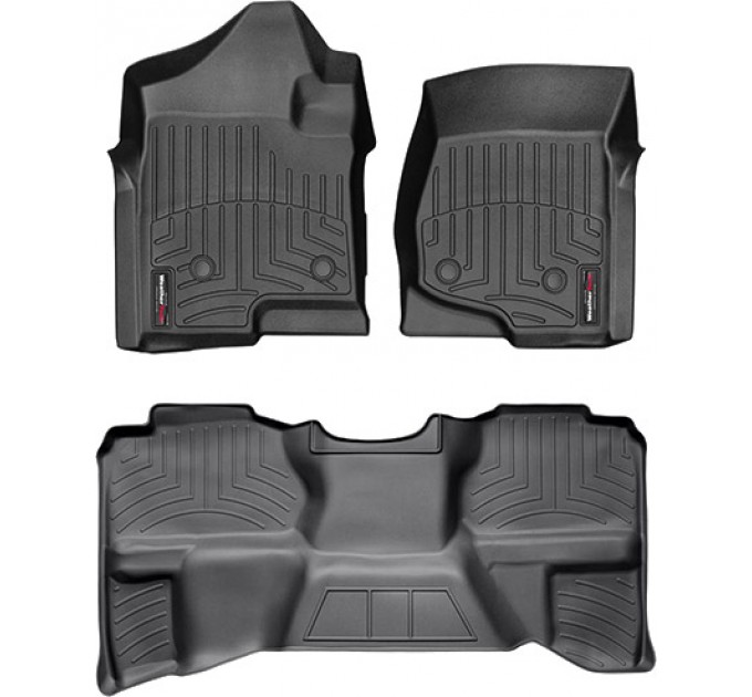 Коврики WeatherTech Black для Chevrolet Silverado (mkII)(extended cab)(with 4x4 shifter)(1 row bench)(no storage boxes under 2 row) 2007-2014, цена: 11 728 грн.