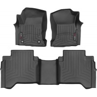 Коврики Weathertech Black для Toyota Hilux (mkVIII)(with heating vents under 1 row) 2015→