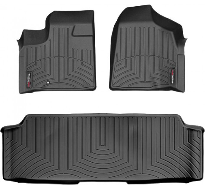 Коврики WeatherTech Black для Dodge Grand Caravan (mkV)(1-2 row)(2 row bench)(no Stow & Go or Swivel & Go seats) 2008-2011, цена: 11 500 грн.