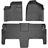 Коврики WeatherTech Black для Dodge Grand Caravan (mkV); Chrysler Grand Voyager (mkV); Volkswagen Routan (mkI)(2 row bucket Swivel & Go seats)(1-2 row) 2008-2011