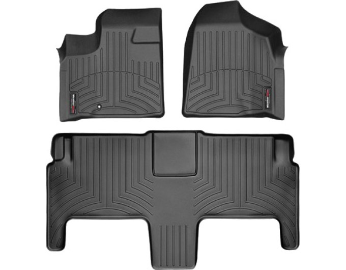 Коврики WeatherTech Black для Dodge Grand Caravan (mkV); Chrysler Grand Voyager (mkV); Volkswagen Routan (mkI)(2 row bucket Swivel & Go seats)(1-2 row) 2008-2011, цена: 11 709 грн.