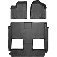 Коврики Weathertech Black для Dodge / Chrysler Grand Caravan (mkV); Lancia Voyager (mkI)(1-2-3 row)(2 row bucket Stow & Go seats) 2008-2011