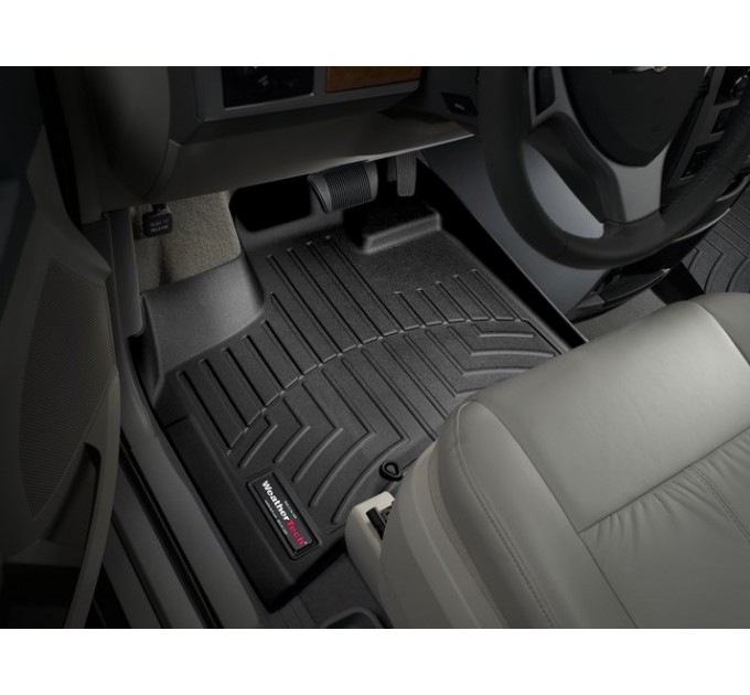 Коврики WeatherTech Black для Dodge Grand Caravan (mkV)(1-2 row)(2 row bench)(no Stow & Go or Swivel & Go seats) 2008-2011, цена: 10 186 грн.