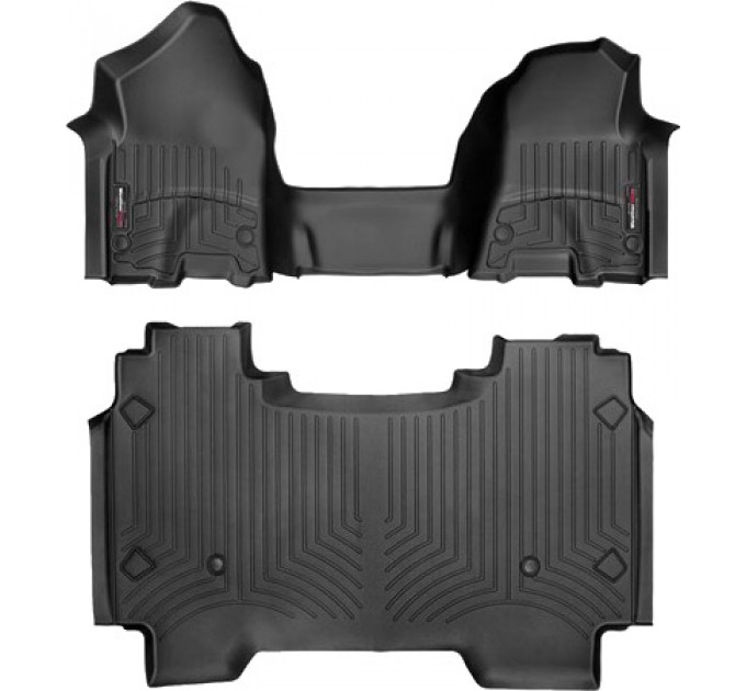 Коврики WeatherTech Black для Dodge Ram (mkV)(crew cab)(1 row bench seats)(no storage under 2 row) 2019→, цена: 14 524 грн.