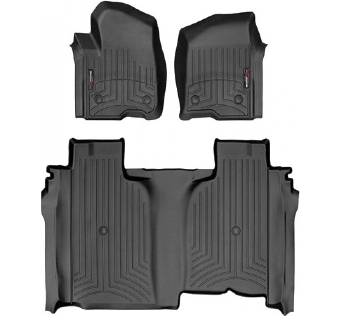 Коврики WeatherTech Black для Chevrolet Silverado (mkIV); GMC Sierra (mkV)(crew cab)(1 row bucket)(no storage under 2 row) 2019→, цена: 12 894 грн.