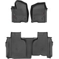 Коврики WeatherTech Black для Chevrolet Silverado (mkIV); GMC Sierra (mkV)(double cab)(1 row bucket)(no storage under 2 row) 2019→, цена: 14 054 грн.