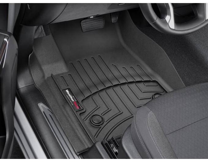 Коврики WeatherTech Black для Chevrolet Silverado (mkIV); GMC Sierra (mkV)(double cab)(1 row bucket)(no storage under 2 row) 2019→, цена: 14 054 грн.