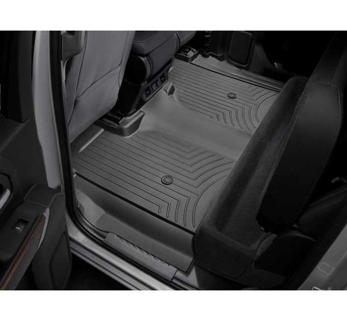 Коврики WeatherTech Black для Chevrolet Silverado (mkIV); GMC Sierra (mkV)(crew cab)(1 row bench)(with storage under 2 row)(2 row) 2019→, цена: 6 751 грн.