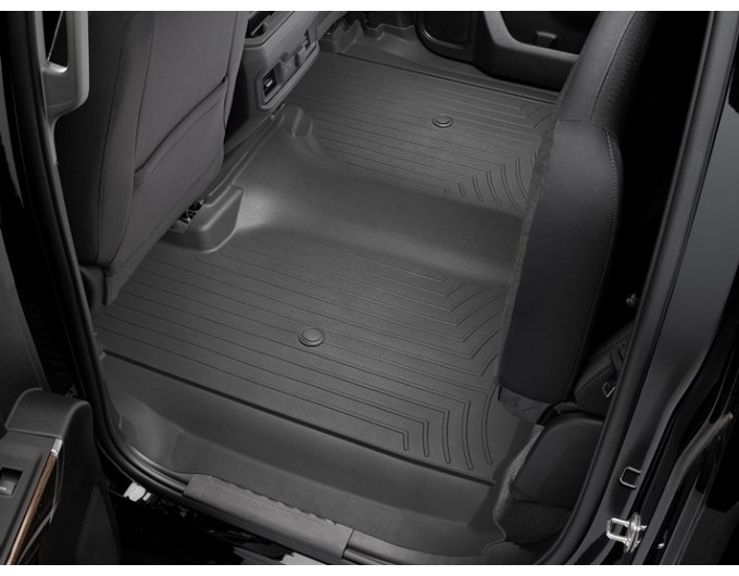 Коврики WeatherTech Black для Chevrolet Silverado (mkIV); GMC Sierra (mkV)(crew cab)(1 row bench)(no storage under 2 row)(2 row) 2019→, цена: 7 362 грн.