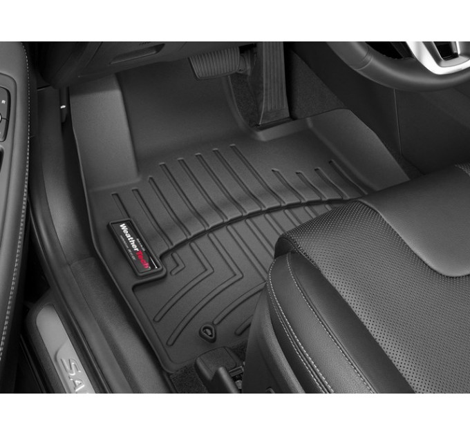 Коврики Weathertech Black для Hyundai Santa Fe (mkIV)(1-2 row) 2019→, ціна: 10 641 грн.