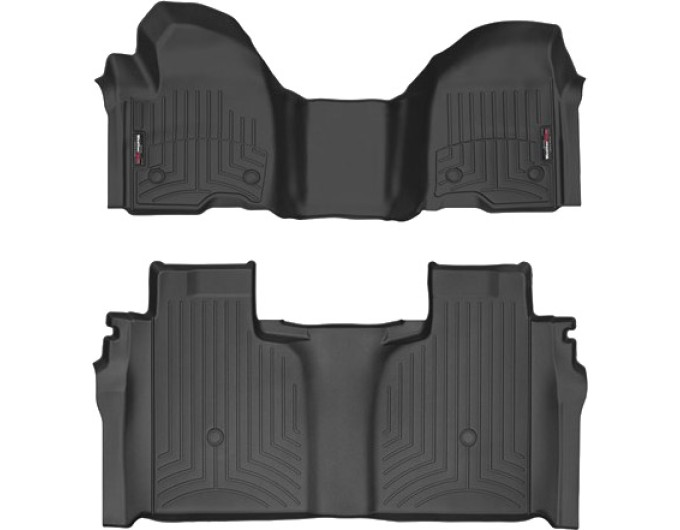 Коврики WeatherTech Black для Chevrolet Silverado (mkIV); GMC Sierra (mkV)(crew cab)(1 row bench)(with storage under 2 row) 2019→, цена: 15 843 грн.