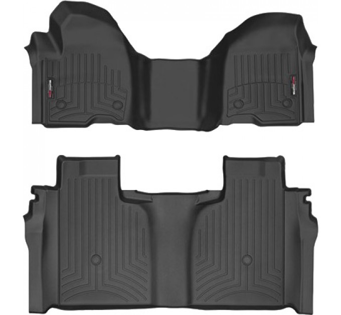 Коврики WeatherTech Black для Chevrolet Silverado (mkIV); GMC Sierra (mkV)(crew cab)(1 row bench)(with storage under 2 row) 2019→, цена: 14 524 грн.