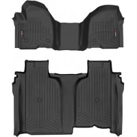 Коврики WeatherTech Black для Chevrolet Silverado (mkIV); GMC Sierra (mkV)(crew cab)(1 row bench)(no storage under 2 row) 2019→