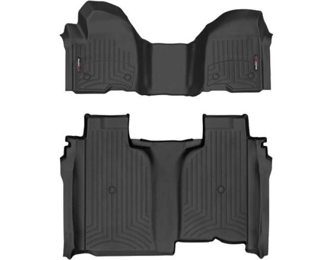 Коврики WeatherTech Black для Chevrolet Silverado (mkIV); GMC Sierra (mkV)(crew cab)(1 row bench)(no storage under 2 row) 2019→, цена: 15 843 грн.