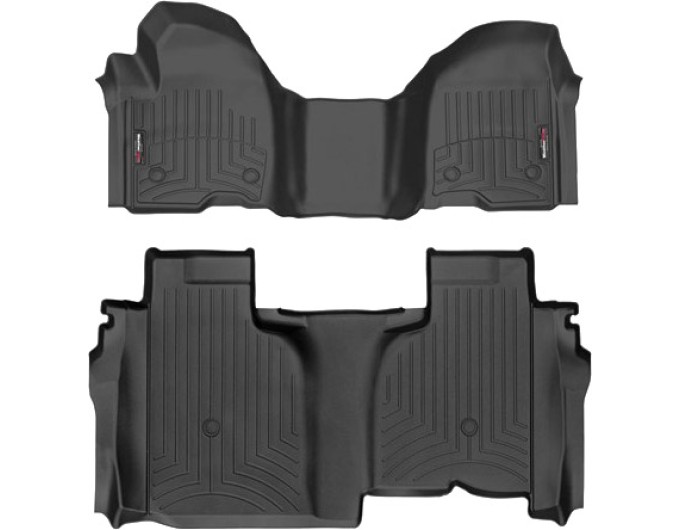 Коврики WeatherTech Black для Chevrolet Silverado (mkIV); GMC Sierra (mkV)(double cab)(1 row bench)(no storage under 2 row) 2019→, цена: 15 843 грн.