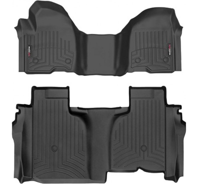 Коврики Weathertech Black для Chevrolet Silverado (mkIV); GMC Sierra (mkV)(double cab)(1 row bench)(no storage under 2 row) 2019→, ціна: 14 524 грн.