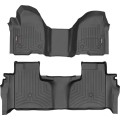 Коврики WeatherTech Black для Chevrolet Silverado (mkIV); GMC Sierra (mkV)(double cab)(1 row bench seats)(with storage under 2 row) 2019→, цена: 15 396 грн.