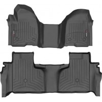 Коврики Weathertech Black для Chevrolet Silverado (mkIV); GMC Sierra (mkV)(double cab)(1 row bench seats)(with storage under 2 row) 2019→