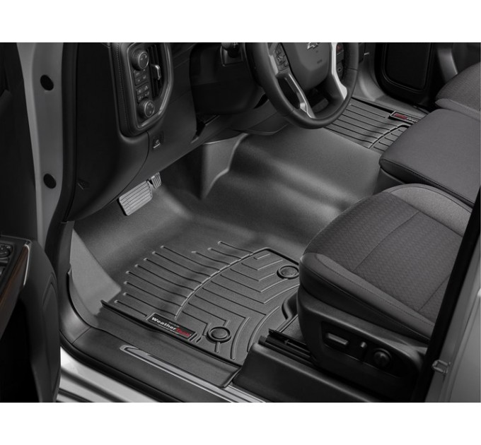 Коврики Weathertech Black для Chevrolet Silverado (mkIV); GMC Sierra (mkV)(crew& double cab)(bench seats)(1 row) 2019→, ціна: 7 773 грн.