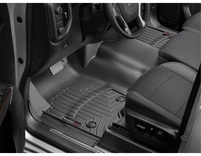 Коврики WeatherTech Black для Chevrolet Silverado (mkIV); GMC Sierra (mkV)(double cab)(1 row bench)(no storage under 2 row) 2019→, цена: 15 843 грн.