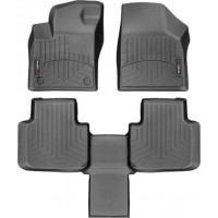 Коврики WeatherTech Black для Volkswagen Atlas (mkI)(2 fixings)(2 row bucket seats)(1-2 row) 2019→