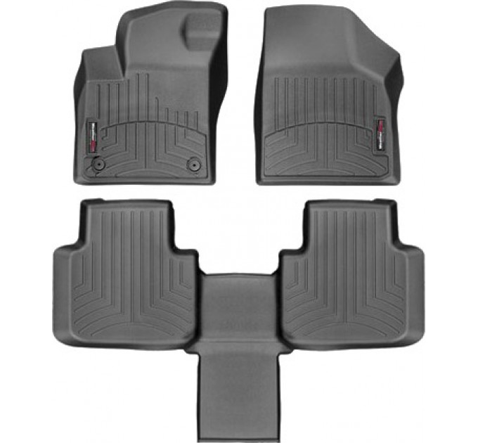 Коврики WeatherTech Black для Volkswagen Atlas (mkI)(2 fixings)(2 row bucket seats)(1-2 row) 2019→, цена: 10 849 грн.