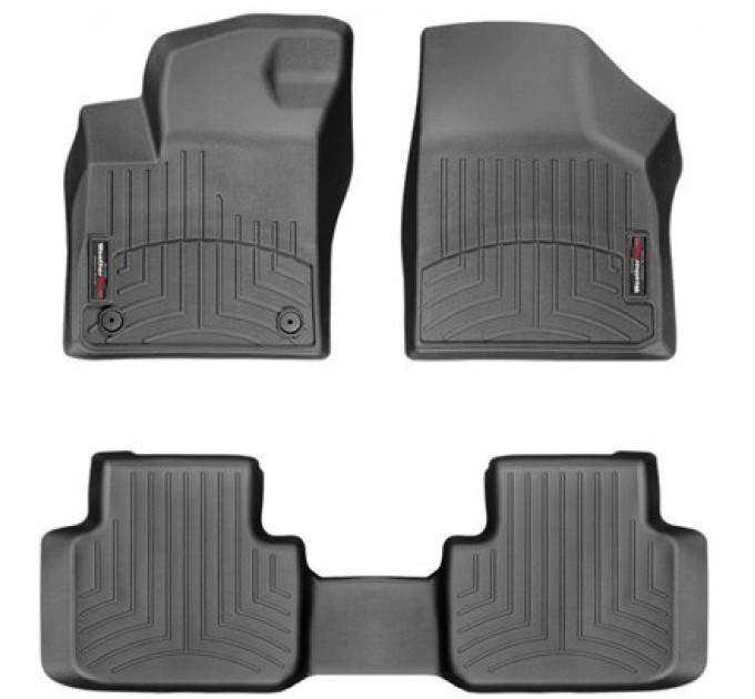 Коврики Weathertech Black для Volkswagen Atlas (mkI)(2 fixings)(2 row bench seats)(1-2 row) 2019→, ціна: 10 641 грн.