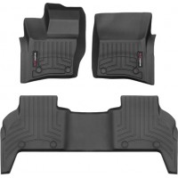 Коврики WeatherTech Black для Land Rover Defender (mkII)(5 door)(7 seats)(1-2 row) 2020→