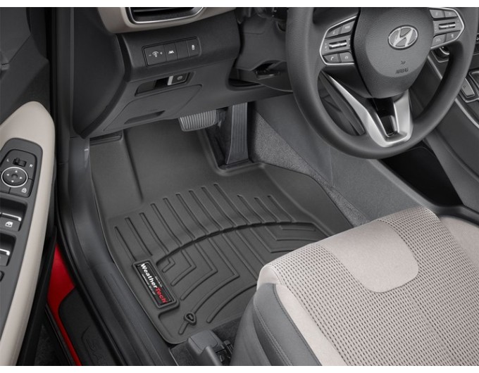 Коврики WeatherTech Black для Hyundai Santa Fe (mkIV)(not hybrid)(1-2 row) 2020→, цена: 11 603 грн.