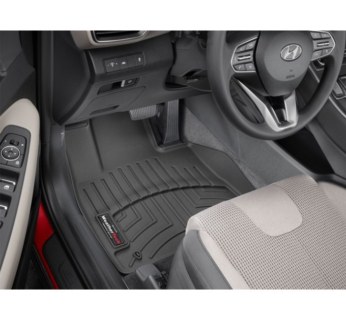 Коврики WeatherTech Black для Hyundai Santa Fe (mkIV)(not hybrid)(1-2 row) 2020→, ціна: 10 641 грн.