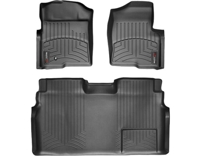 Коврики WeatherTech Black для Ford F-150 (mkXI)(double cab)(no 4x4 shifter)(no full console on 1 row)(1 fixing hook) 2009-2010, цена: 13 915 грн.
