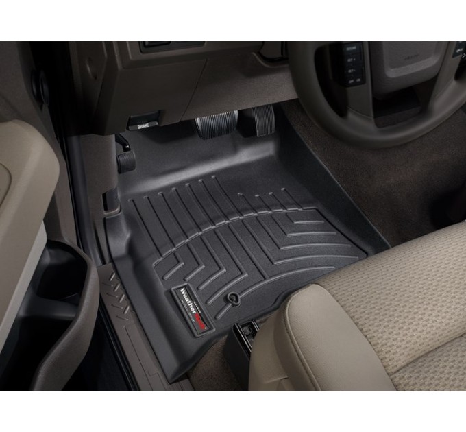 Коврики WeatherTech Black для Ford F-150 (mkXI)(extended cab)(no 4x4 shifter)(with not full console or no console)(1 fixing hook) 2009-2010, цена: 12 894 грн.