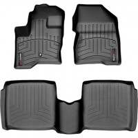 Коврики Weathertech Black для Lincoln MKT (mkI)(1-2 row)(1 fixing hook)(no refrigerated console) 2009-2010