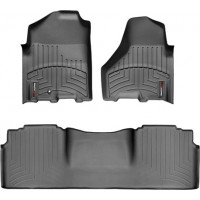 Коврики WeatherTech Black для Dodge Ram (mkIV)(mega cab)(1 fixing hook)(with Full Lenght Console)(no PTO Kit)( 2009-2012