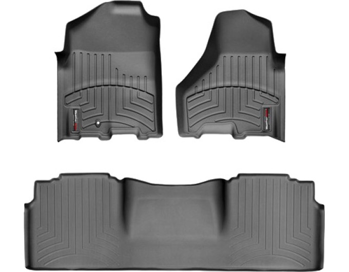 Коврики WeatherTech Black для Dodge Ram (mkIV)(mega cab)(1 fixing hook)(with Full Lenght Console)(no PTO Kit)( 2009-2012, цена: 11 826 грн.