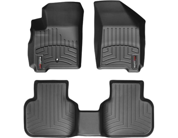 Коврики Weathertech Black для Fiat Freemont; Dodge Journey (mkI)(1 fixing hook)(1-2 row) 2008-2020, ціна: 11 709 грн.