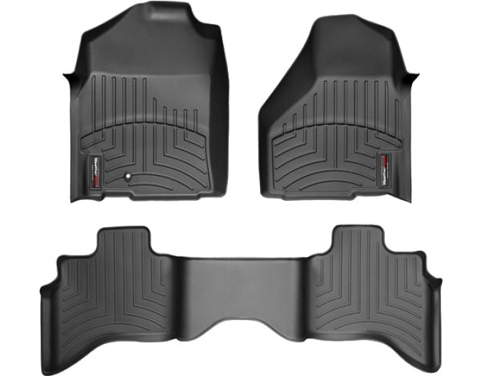 Коврики Weathertech Black для Dodge Ram (quad cab)(mkIV)(1 fixing hook)(no PTO Kit) 2009-2012, ціна: 13 915 грн.
