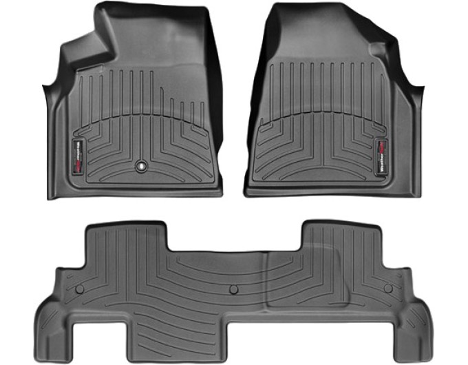 Коврики Weathertech Black для Chevrolet Traverse; GMC Acadia; Buick Enclave (mkI)(1 twist fixing)(1-2 row)(2 row bench seat) 2007-2017, ціна: 11 709 грн.