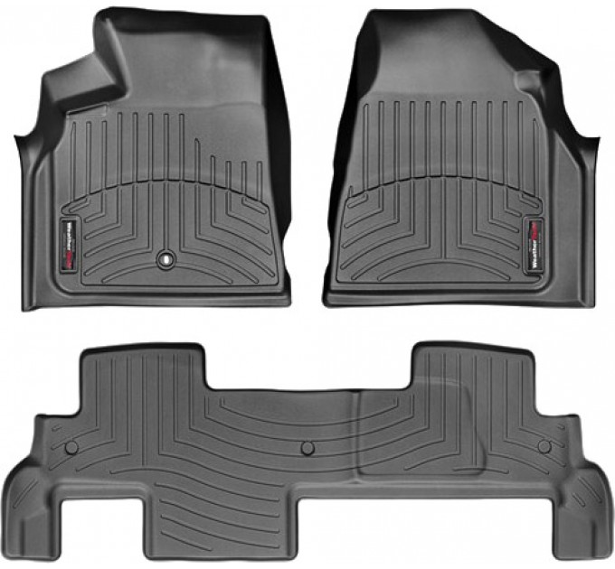 Коврики Weathertech Black для Chevrolet Traverse; GMC Acadia; Buick Enclave (mkI)(1 twist fixing)(1-2 row)(2 row bench seat) 2007-2017, ціна: 10 849 грн.