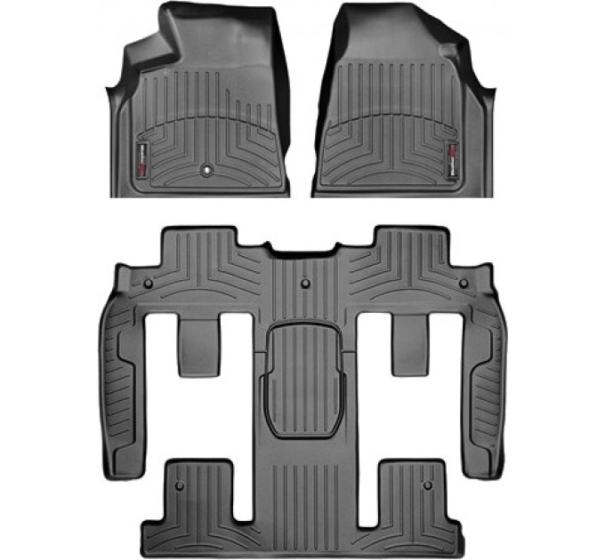 Коврики WeatherTech Black для GMC Acadia; Buick Enclave; Saturn Outlook (mkI)(1 twist fixing)(1-2-3 row)(2 row bucket seats) 2007-2017, цена: 12 487 грн.