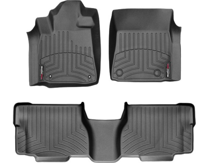 Коврики WeatherTech Black для Toyota Sequoia (mkII)(1-2 row)(no console on 2 row) 2008-2011, цена: 11 488 грн.