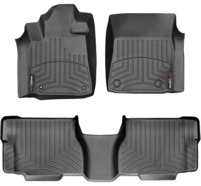 Коврики WeatherTech Black для Toyota Sequoia (mkII)(1-2 row)(no console on 2 row) 2008-2011, цена: 10 641 грн.