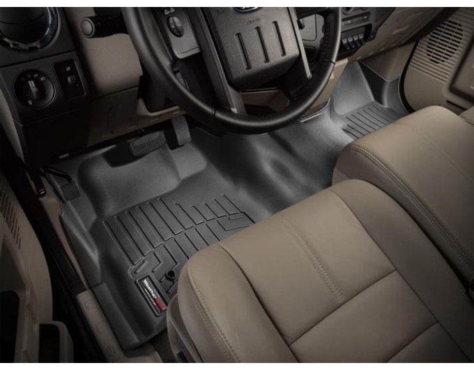 Коврики WeatherTech Black для Ford Super Duty (mkII)(extended & double cab)(no 4x4 shifter)(1 pc.)(1 row) 2008-2010 automatic, цена: 8 481 грн.